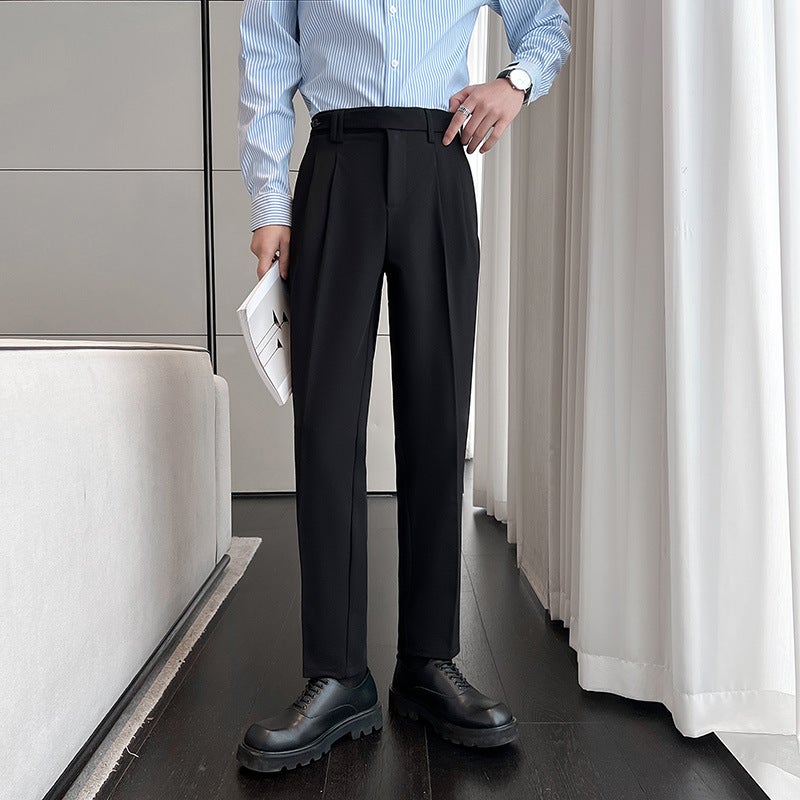 Naples High-Waisted Dress Pants With Waistband Design, Versatile Casual Trousers K57/P78 Control 129 - Image 5